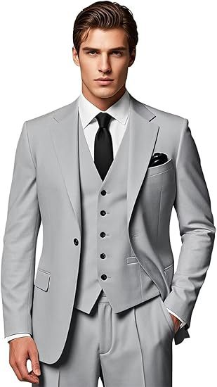 アマゾン男性式修身3点セット結婚式ビジネス舞踏会シングルボタンスーツとズボンアリ服卸売り