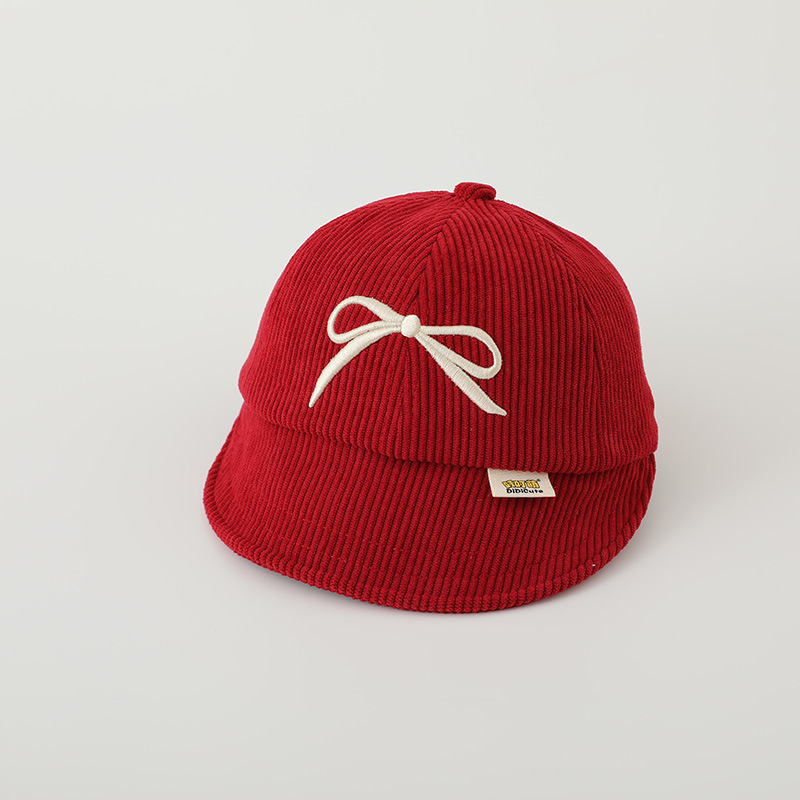 Sombrero de bebé bordado arco primavera y otoño nuevo estilo de moda para niños niñas bebés transpirables para niños gorra de boca de pato gorra