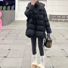 2025秋冬新款羽绒服女白鸭绒韩版气质中长款连帽时尚加厚保暖外套