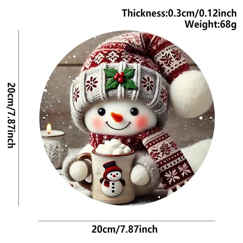 クロスボーダークリスマス木製雪だるまペンダント工芸品クリスマス雰囲気装飾ラウンドサインドアサイン|undefined