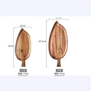 Cross-border Amazon Wooden Plate Afternoon Tea Snack Plate Leaf Plate Acacia Cheese Sushi Plate