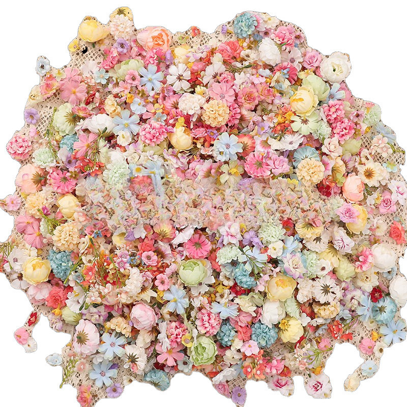Simulación de flores pequeñas paquetes de materiales mezclados flor de seda guirlanda material hecho a mano guirlanda