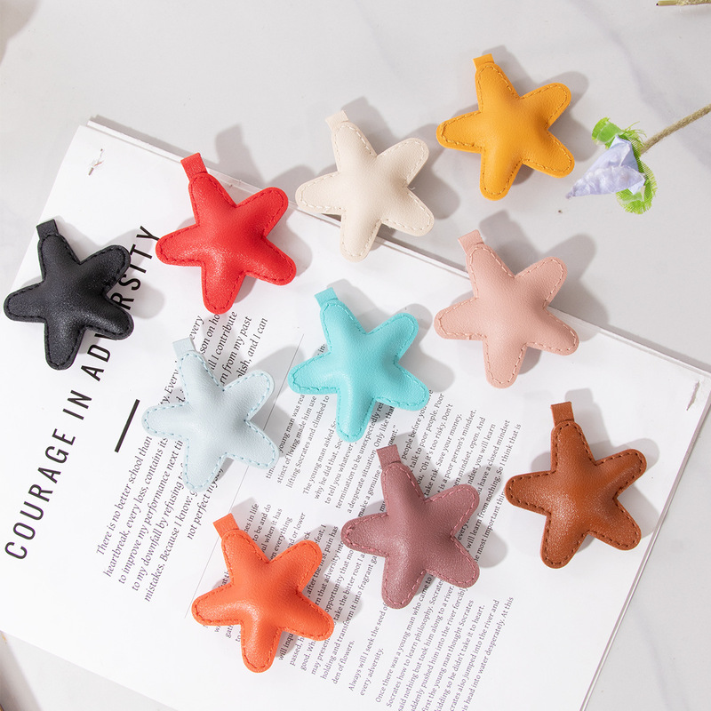Pu Leather Mobile Phone Case Bag Clothing Keychain Pendant Bubble Sponge Heart Five-Pointed Star DIY Jewelry Accessories
