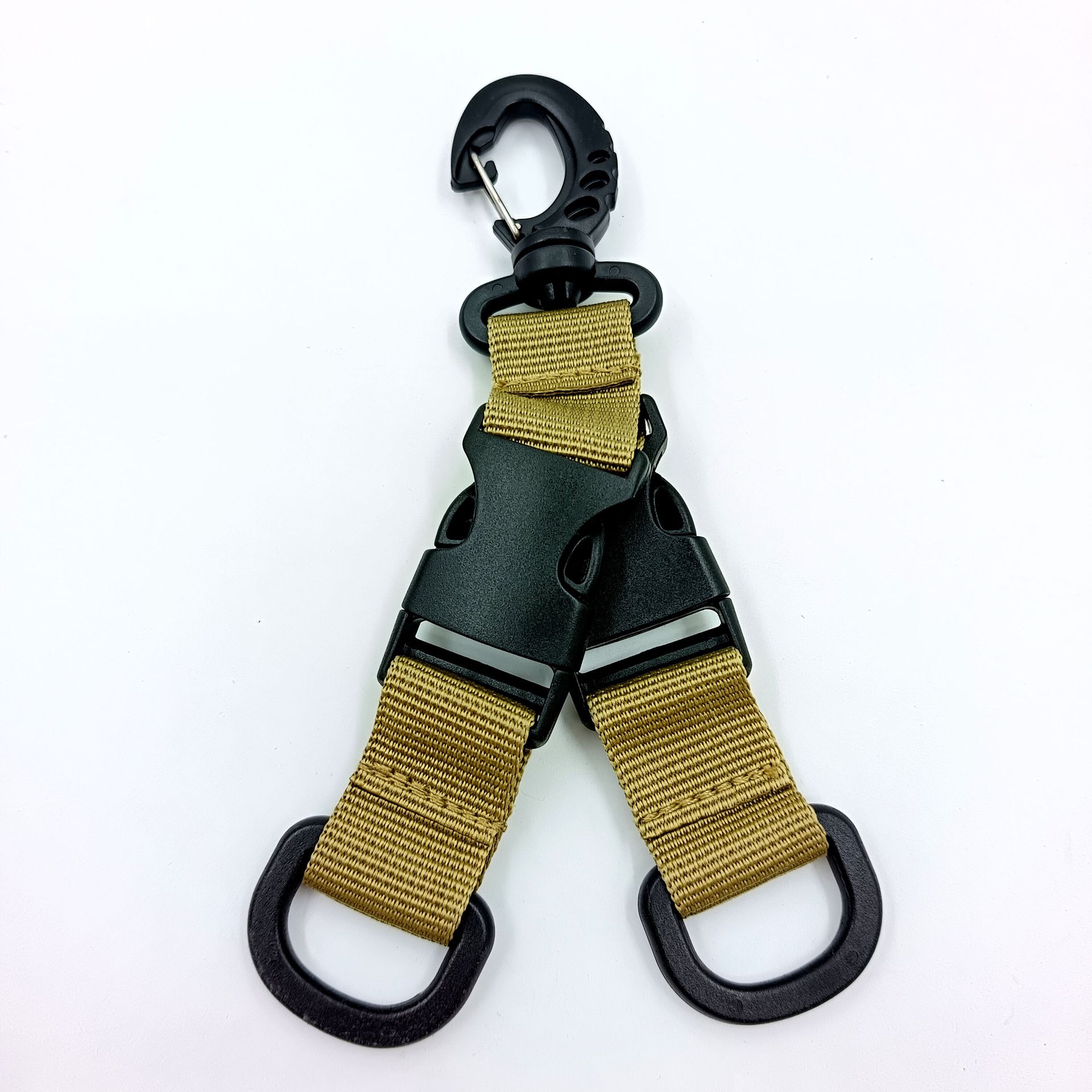 Viaje al aire libre   Keychain multifuncional de doble anillo   EDC gancho al aire libre mochila portátil de montaña