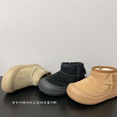 包头防踢款儿童磨砂皮三色加厚雪地靴2025年冬款男女童休闲百搭款