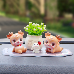 2023新款汽車擺件車內裝飾用品大全一路平安鹿車載女士高端中控台