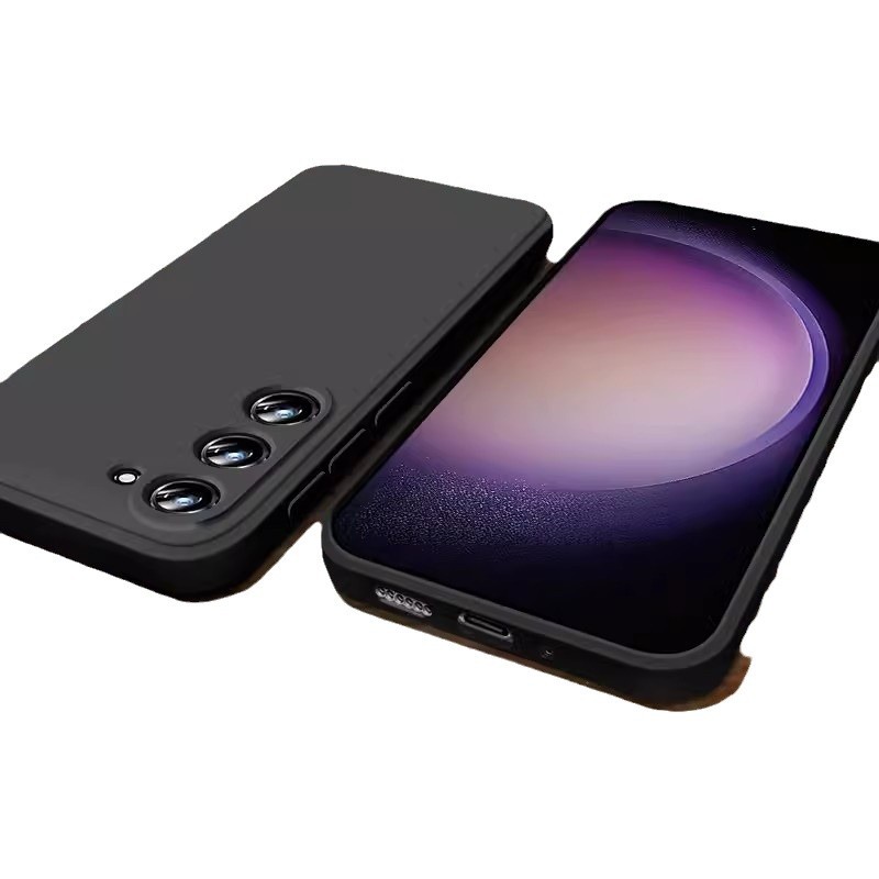 Aplicable a Samsung S26ultra caja de teléfono de silicona líquida de borde recto S24plus lente todo incluido A56 funda suave