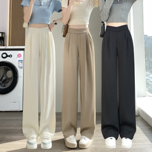 Real shot in stock high waist suit wide leg pants new slim straight tube flower bud pants waist drape casual floor pants