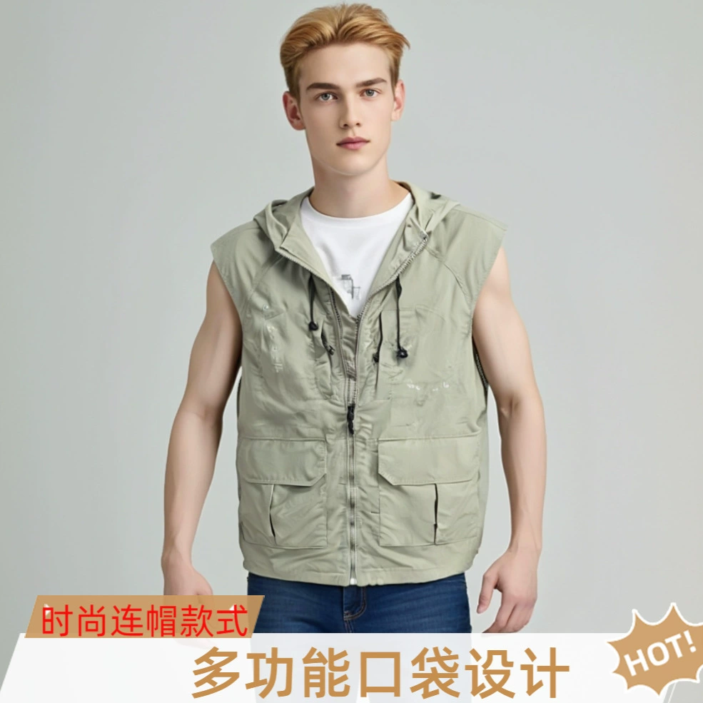 Уличный жилет, мужской быстросохнущий тонкий жилет, весенне-летний повседневный жилет с несколькими карманами для фотографии и рыбалки, куртка без рукавов