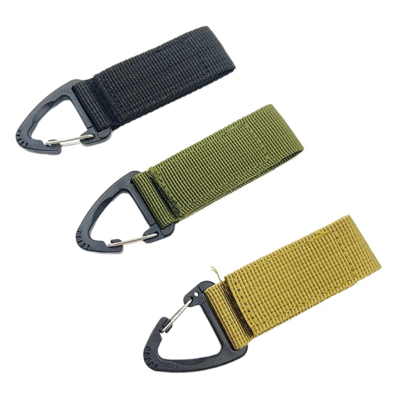 Táctico al aire libre de nylon mochila cinta colgante hebilla multifuncional solo punto triángulo accesorios mosquetón clave Ventas Directas la fábrica