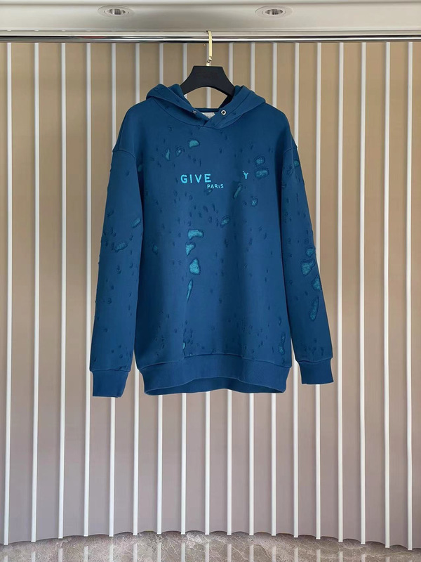 欧美潮牌GV天花板破洞连帽衫小字母印花卫衣男女同款潮流时尚百搭|undefined
