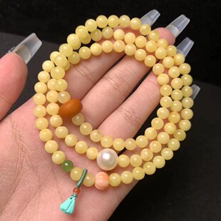 Natural beeswax multi-loop bracelet white flower beeswax rich women's bracelet Ketang jewelry origin wholesale