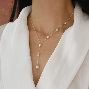 Nina Freshwater Pearl Necklace Design High-grade Light Luxury Clavicle Chain Personalized All-match Clavicle Chain for Girls