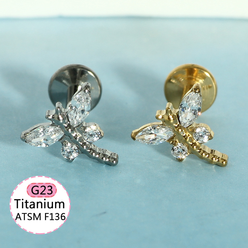 Labret piercing jewelry detail image