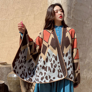 Fashion Trendy Ethnic Style Shawl Casual Comfortable Breathable Scarf Warm Cape Travel Photo Imitation Cashmere Cloak