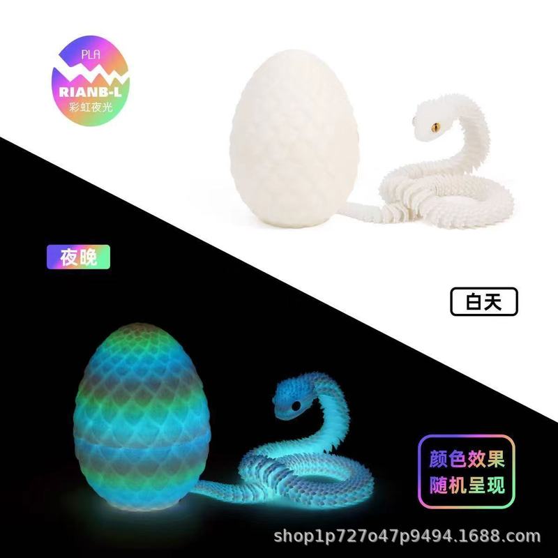 国境を越えた3Dプリントバイパー人気のヘビの卵セット全身関節可動ヘビフィギュア装飾モデル子供のおもちゃ|undefined