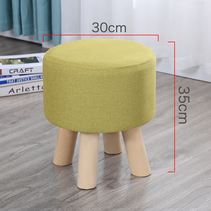 Taburete pequeño Internet celebridad hogar tela taburete bajo sala de estar creativa sofá taburete lindo taburete redondo zapatos Cambio de heces perezoso banco pequeño