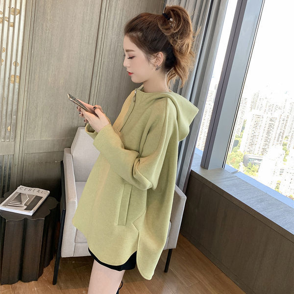 运动加绒加厚卫衣女秋冬连帽拉链韩版新款宽松大码学生长袖套头潮|undefined