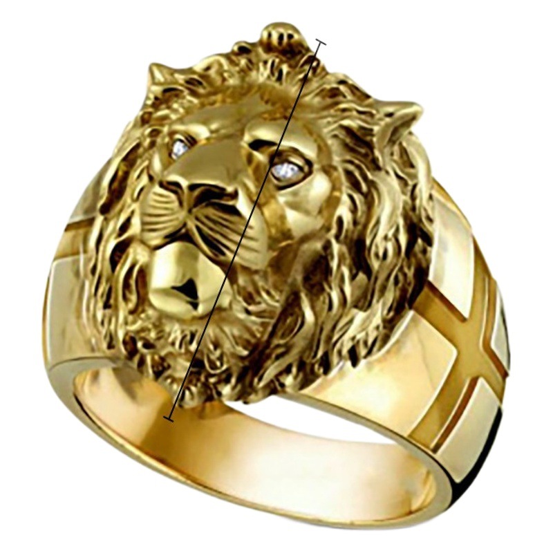 Yunjin deseo transfronterizo joyería de oro cabeza de león anillo de moda nueva llegada domineering estilo europeo y americano image 1