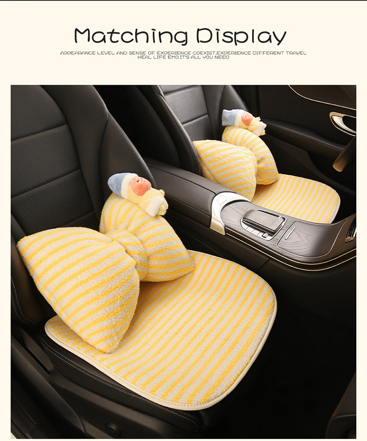 Winter Plush Thickened Car Seat Cushion Cartoon Five-Seat Universal