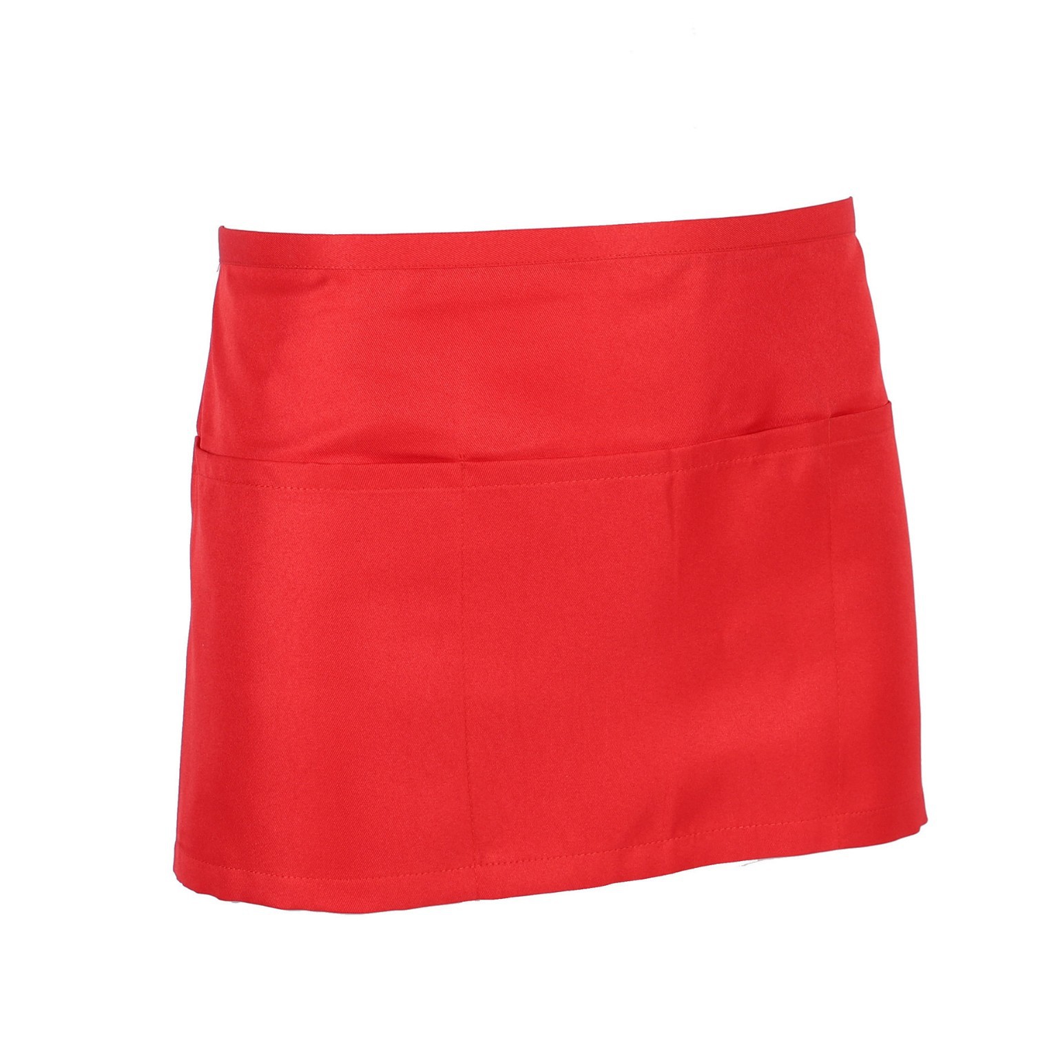 Nuevo restaurante de comida rápida camarero medio cuerpo delantal en blanco delantal sin etiqueta de tres bolsillos