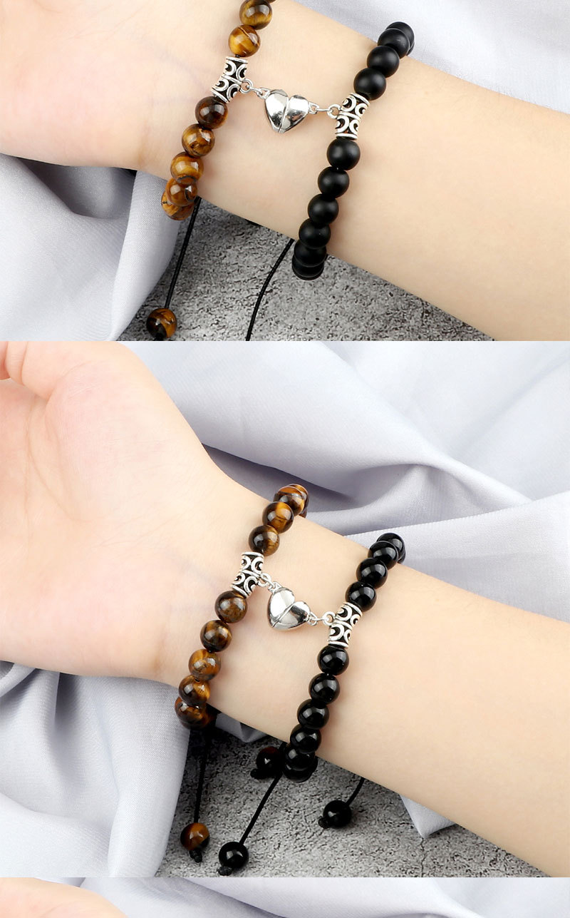 Heart Shaped Magnetic Braided Couple Bracelets For Relationships_voghion.com