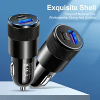 3.1A USB + PD металлическое автомобильное зарядное устройство алюминиевый сплав сталь пистолет автомобильное зарядное устройство мобильный телефон автомобильное зарядное устройство трансграничная оптовая продажа