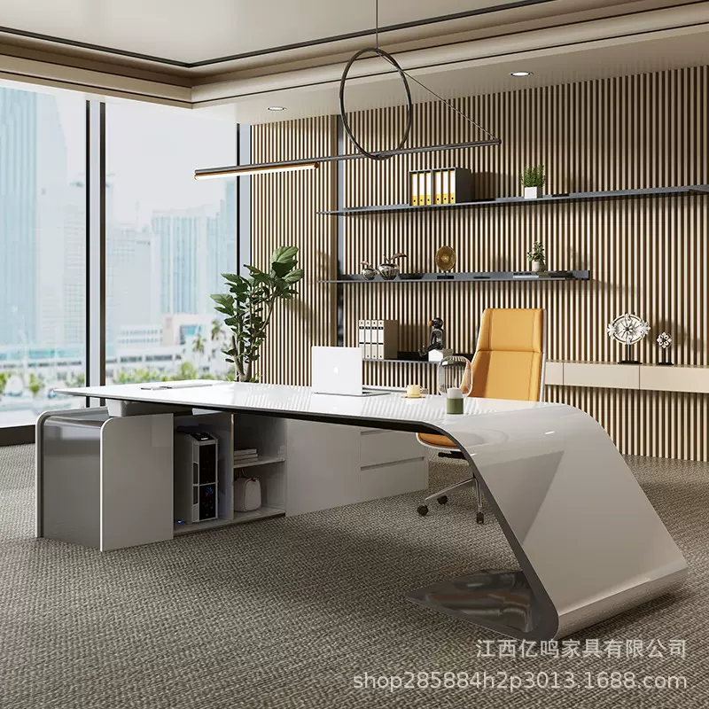 烤漆老板桌大班台总裁桌时尚个性经理桌主管办公桌简约现代创意