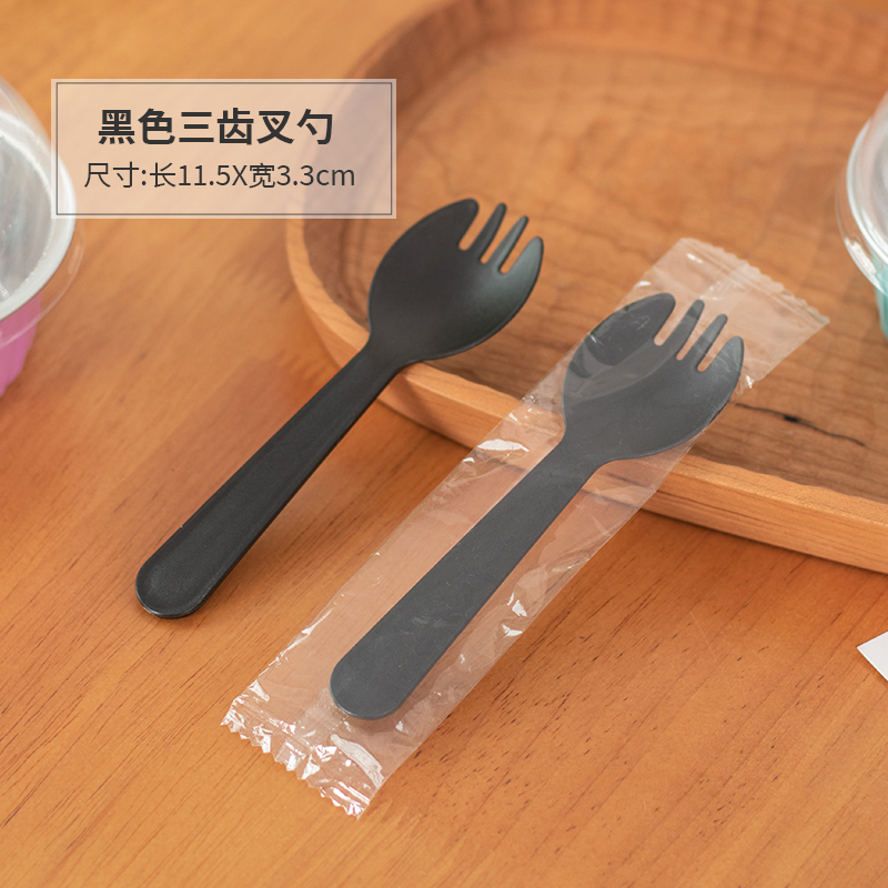 Tenedor negro - paquete individual de 100 piezas - Accesorios