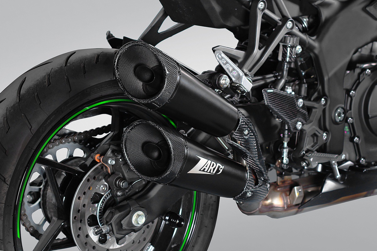 Suitable for motorcycle Kawasaki ninjaZX-4R RR modified tail section domestic silencer non-destructive double exhaust pipe