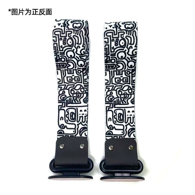 rope tail throat ribbon cross-border | Trailer rope/net/strap - black-and-white-graffiti
