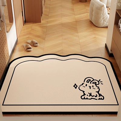 Avtomobil döşəmə paspasları — for Changing Shoes, Entry Door - milk-bean-bunny-horizontal-version-4060cm-5mm-foam-leather-default-square