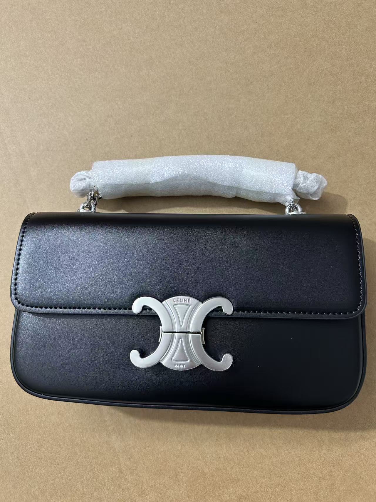 Factory Direct Sale Ce-Style Classic Black Baguette Bag New Lightweight Casual Underarm Clasp Single Shoulder Crossbody Small Square Bag - Thumbnail 8