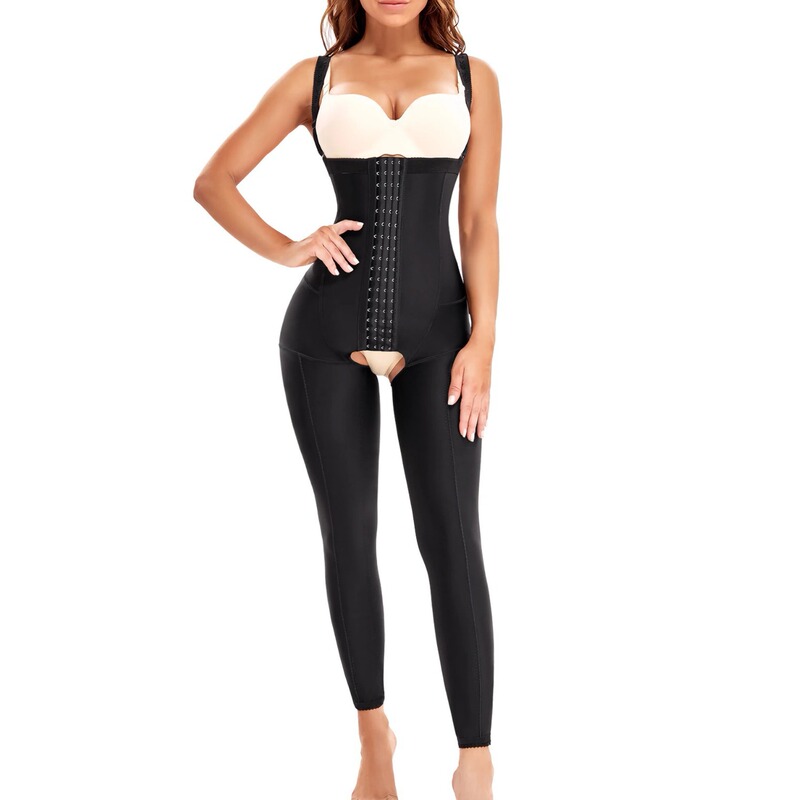 Cross-border hot-selling high-end body-shaping jumpsuits for women's sports fitness yoga weight loss waist and abdomen open body-shaping jumpsuits