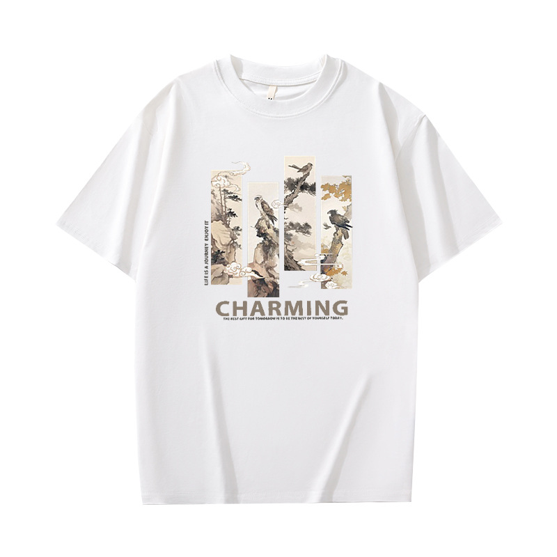 Camiseta de algodón de manga corta para hombres, ropa de verano para hombres, marca de moda para hombres, camiseta de algodón de media manga nueva, ropa de hombre image 6