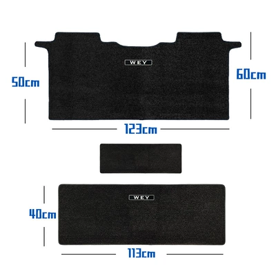 Floor Mats Wei Pai Alpine 7, Universal Foot Pad - middle-row-three-rows-aisle-black-imitation-cashmere-standard