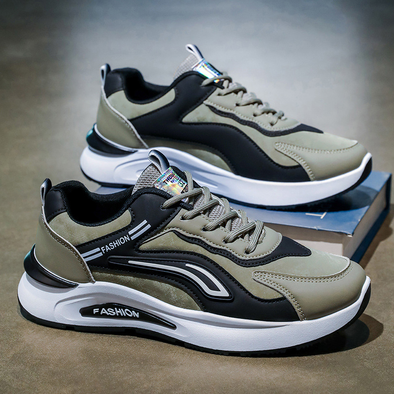 Zapatos de hombre de otoño zapatos casuales de hombre 2026 nuevos zapatos de correr de cuero zapatos deportivos antideslizantes para hombres impermeables y antideslizantes zapatos de moda