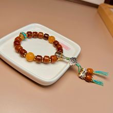 藏式牛骨手串男士盘玩骨头藏族念珠牛角手链文玩铜珠手持念珠