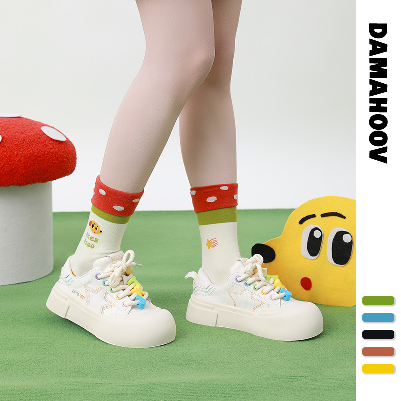 New Original Personalized Cuffed Lace Socks for Women, Cute Cartoon Puppies, Polka Dots, Spring & Fall Mid-Calf Socks for Men