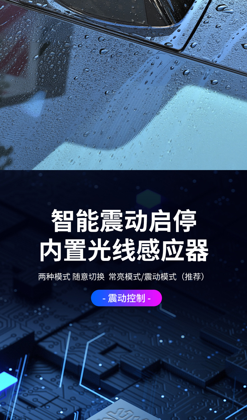 Car laser radar cover light solar-powered evil eye car modification decoration LED roof navigation warning strobe light