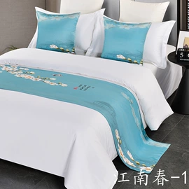 床旗、床尾巾;套件加工;酒店床品套件
