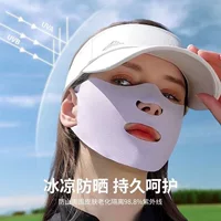 Летняя ледяная шелковая солнцезащитная маска для лица Кини на открытом воздухе Езда на открытом воздухе Гольф затенение анти-УФ защита глаз Угловая маска для лица женщины