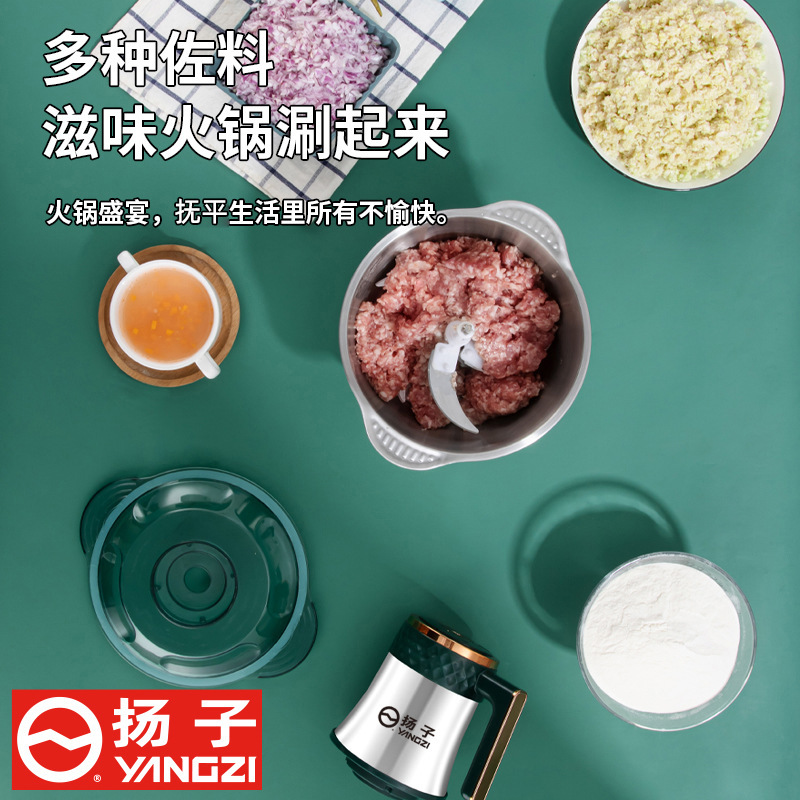 【揚子ブランド】新型大容量電気家庭用ひき肉機ステンレスミキサーにんにく泥機料理機|undefined