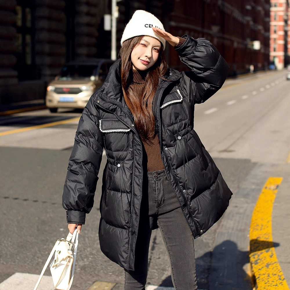 Зимняя новинка 2025: Утепленный пуховик-пальто в стиле Chanel средней длины для полных женщин, очень большие размеры, модель 221