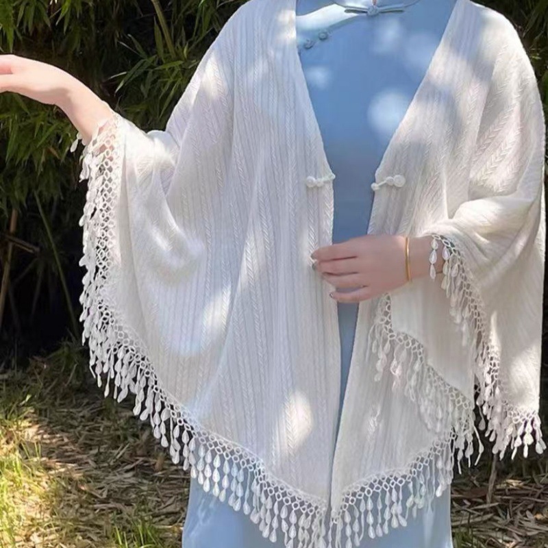 Tassel Shawl Cheongsam Outerwear Versatile Princess Style Autumn New Vintage Style Everyday