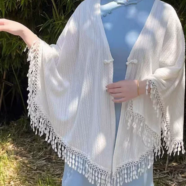 Tassel Shawl Cheongsam Outerwear Versatile Princess Style Autumn New Vintage Style Everyday