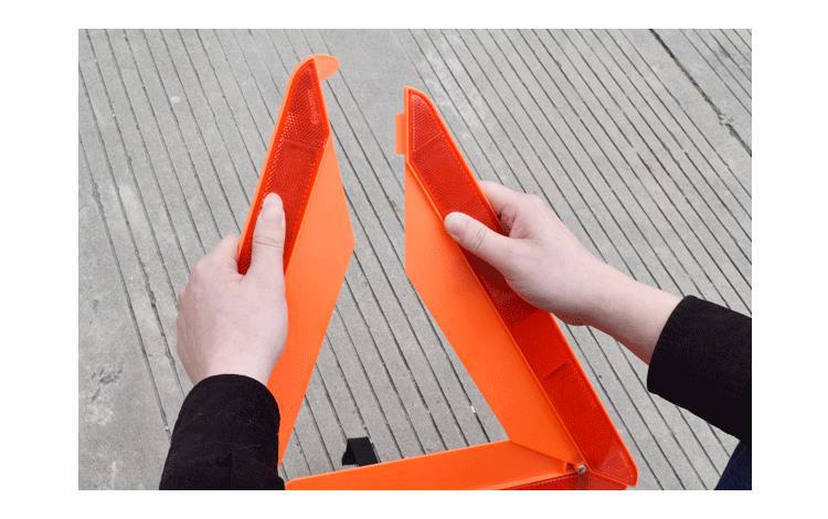 Car tripod fault warning sign car parking vertical reflective bracket national standard folding emergency triangle