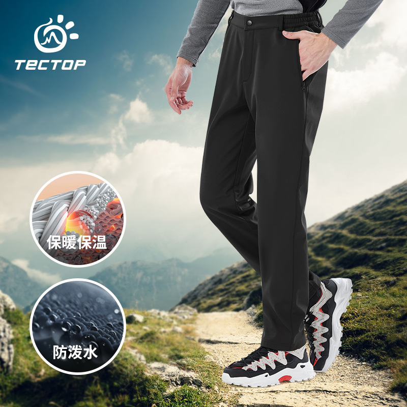 2021秋冬新款探拓户外男女款弹力软壳裤情侣款冲锋裤男士登山裤