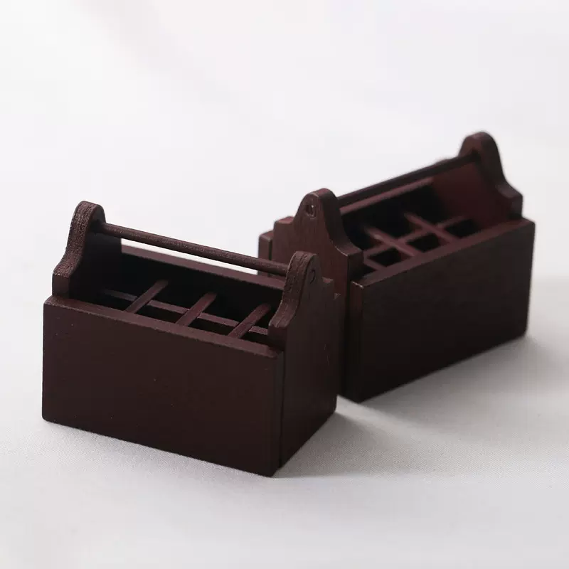 Dollhouse娃娃屋迷你木质咖啡工具箱 微缩食玩场景模摄影装饰道具