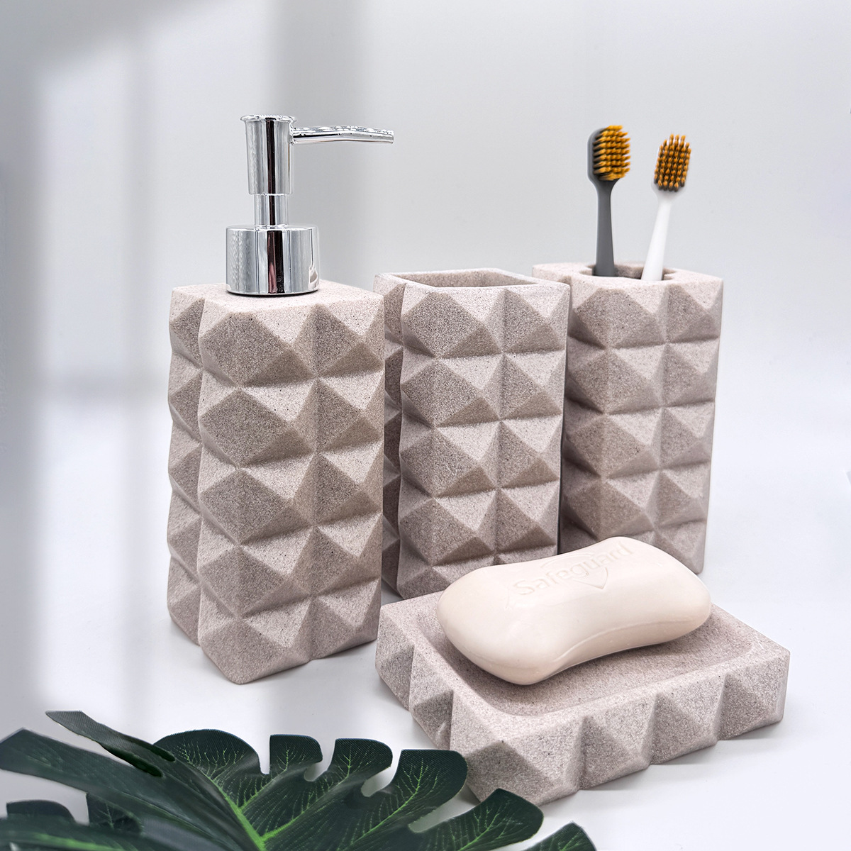 Hotel de moda nórdico en el hogar baño conjunto de baño de resina de arenisca imitación baño de cuatro piezas botella de desinfectante de manos